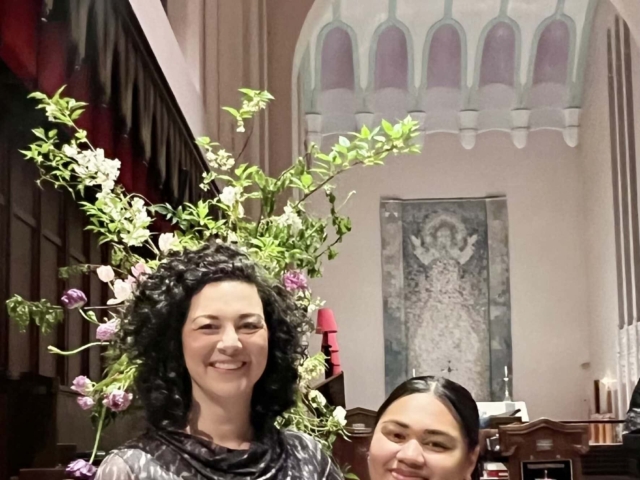 Mrs Wilson and Mel Teulilo