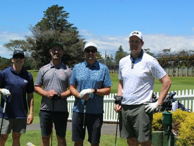 Dynasty Team L-R; winners of the back 9 course. Jarrod Baker, Rhys Bennett, Marc Casey, Matt Rolston