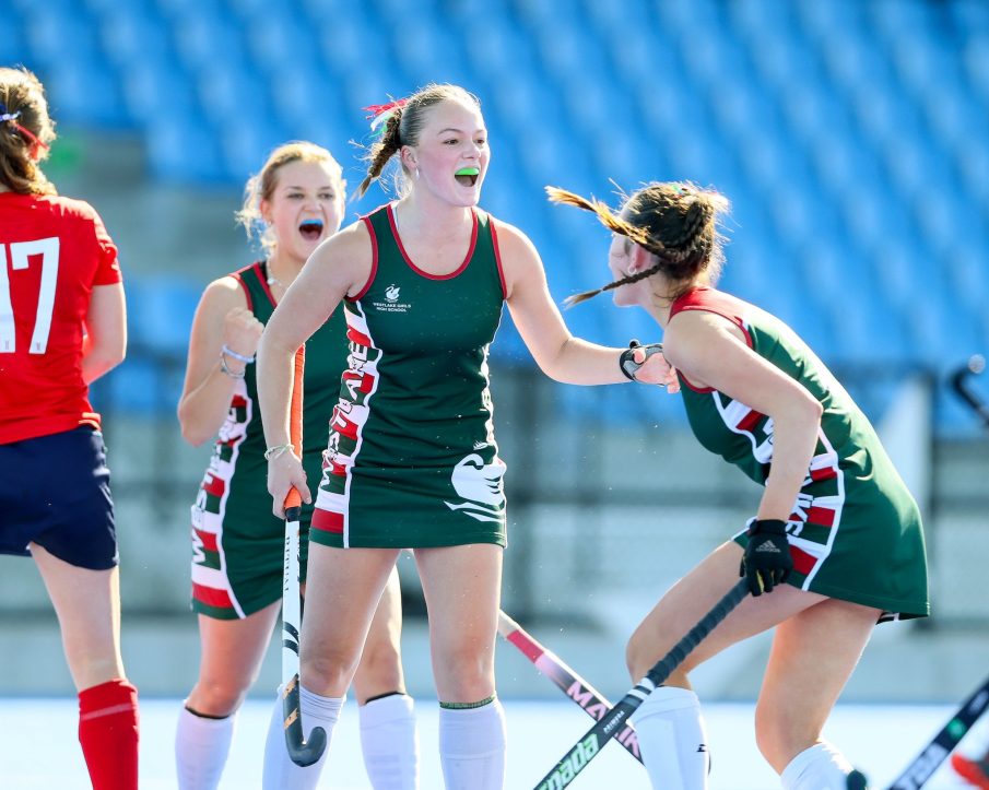 Westlake Girls v St Peter's Cambridge.  Federation Cup Secondary School Girl's Hockey Tournament Quarter Finals, Nga Puni Wai, Christchurch, New Zealand, Thursday 31 August 2023. Photo: Simon Watts/www.bwmedia.co.nz
@bwmedianz