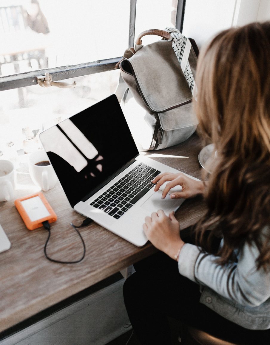 Student on computer