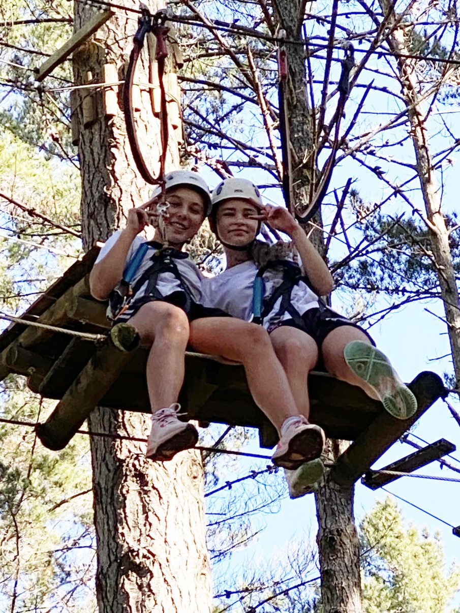 Students in chairlift