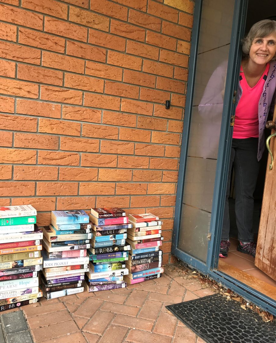 megan and outdoor library